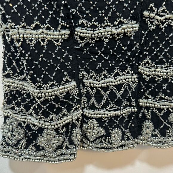 Stenay Womens Beaded Top Small Silk Black Sequin Flapper Party‎ New Years - Picture 3 of 11